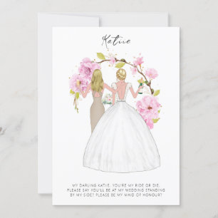 Personalisiert bist du meine Bridesmaid-Karte Einladung