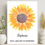 Personalisiert bist du meine Sonnenblume Poster<br><div class="desc">Dieses einzigartige Poster ist mit einer gelben Aquarellsonnenblume und den Worten "You Are My Sunshine" geschmückt. Einfach mit einem Namen oder Monogramm anpassbar. Verwenden Sie zum Bearbeiten das Entwurfstool, um den Schriftart, die Größe des Schriftartes oder die Farbe zu ändern. Weil wir unsere Kunstwerke erstellen, werden Sie dieses exakte Bild...</div>