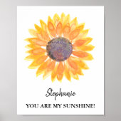 Personalisiert bist du meine Sonnenblume Poster (Vorne)