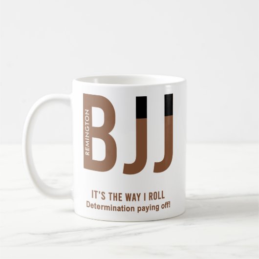 Personalisiert BJJ Jiu Jitsu Brown Belt Edition Kaffeetasse (Links)