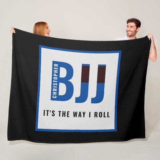 Personalisiert BJJ Jiu Jitsu Wettbewerb Blue Belt Fleecedecke (Beispiel)