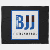 Personalisiert BJJ Jiu Jitsu Wettbewerb Blue Belt Fleecedecke (Vorderseite (Horizontal))