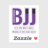 Personalisiert BJJ Way I Roll Jiu Jitsu Lila Belt Aufkleber (Blatt)