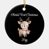 Personalisiert Black 1st Baby Girl Erstes Weihnach Keramik Ornament (Vorne)