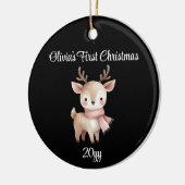 Personalisiert Black 1st Baby Girl Erstes Weihnach Keramik Ornament (Links)