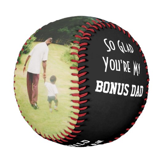 Personalisiert Black 2 Foto BONUS VATER Baseball (Schrägansicht)