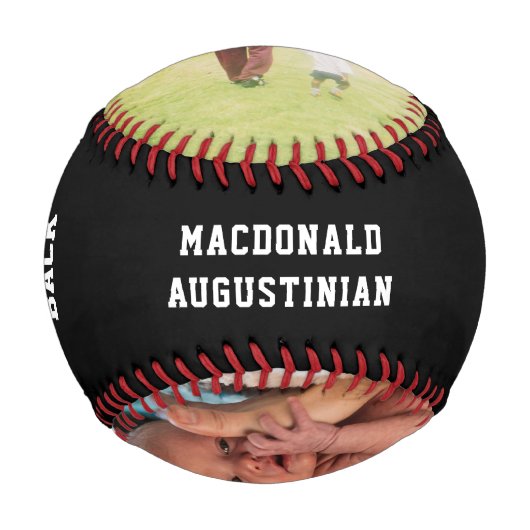 Personalisiert Black 2 Foto BONUS VATER Baseball (Vorderseite)