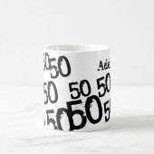 Personalisiert Black 50. Geburtstag Tasse Individu (Mittel)