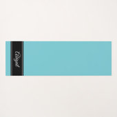 Personalisiert Black and Aqua Blue Zen Yoga Mat Yogamatte (Rückseite (Horizontal))