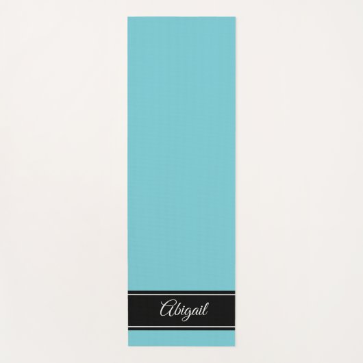 Personalisiert Black and Aqua Blue Zen Yoga Mat Yogamatte (Vorderseite)