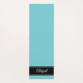 Personalisiert Black and Aqua Blue Zen Yoga Mat Yogamatte (Rückseite)