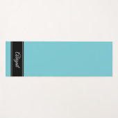 Personalisiert Black and Aqua Blue Zen Yoga Mat Yogamatte (Vorderseite (Horizontal))