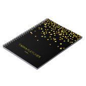 Personalisiert Black and Gold Confetti Notizblock (Linke Seite)