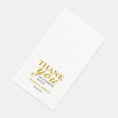 Personalisiert Black and Gold Hochzeit Vielen Dank Serviette (Ecke)
