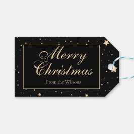 Personalisiert Black and Gold Staright Weihnachten Geschenkanhänger