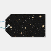 Personalisiert Black and Gold Staright Weihnachten Geschenkanhänger (Rückseite Horizontal)