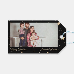 Personalisiert Black and Gold Staright Weihnachten Geschenkanhänger