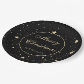 Personalisiert Black and Gold Staright Weihnachten Pappteller (Schrägansicht)
