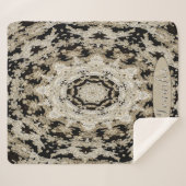 Personalisiert Black and Ivory Floral Mandala Sherpadecke (Vorderseite (Horizontal))