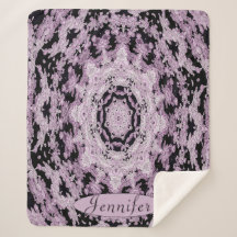 Personalisiert Black and Lavender Floral Mandala