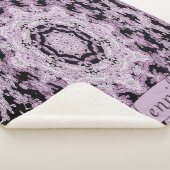 Personalisiert Black and Lavender Floral Mandala Sherpadecke (3/4)
