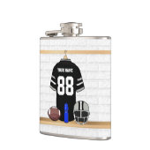 Personalisiert Black and Silver Gray Football Jers Flachmann (Links)