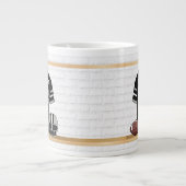 Personalisiert Black and Silver Gray Football Jers Jumbo-Tasse (Vorderseite)
