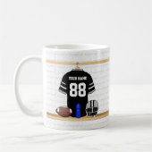 Personalisiert Black and Silver Gray Football Jers Kaffeetasse (Links)