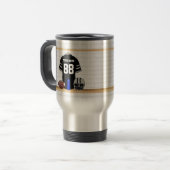Personalisiert Black and Silver Gray Football Jers Reisebecher (Vorderseite Links)
