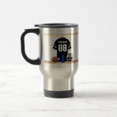 Personalisiert Black and Silver Gray Football Jers Reisebecher (Links)