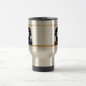 Personalisiert Black and Silver Gray Football Jers Reisebecher (Mittel)