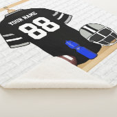 Personalisiert Black and Silver Gray Football Jers Sherpadecke (3/4)