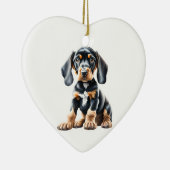 Personalisiert Black and Tan Coonhound Puppy Keramik Ornament (Rechts)
