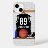 Personalisiert Black and White Basketball Jersey Case-Mate iPhone Hülle (Rückseite)