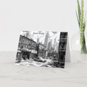 Personalisiert Black and White New York Manhattan Feiertagskarte