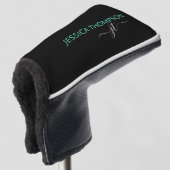 Personalisiert Black Aquamarin Stylish Monogram Na Golf Headcover (3/4 Vorderseite)