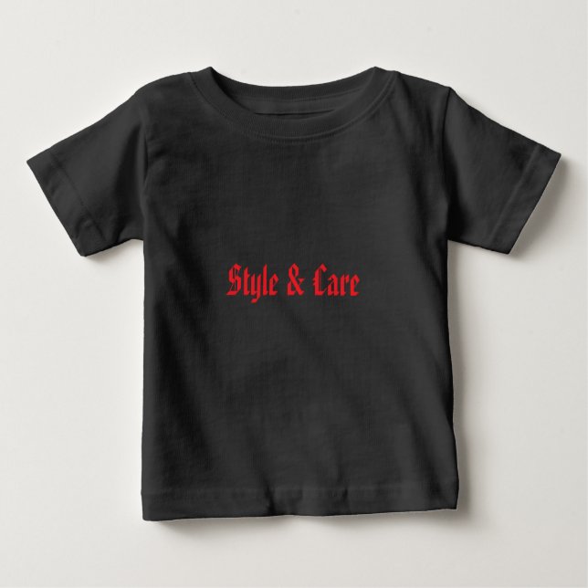 Personalisiert Black Baby Fine Jersey T - Shirt (Vorderseite)