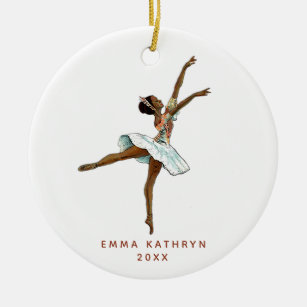 Personalisiert Black Ballerina Little Girl Dancer Keramik Ornament