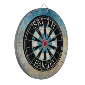 Personalisiert Black Blue Dart Board Dartscheibe (Vorderseite Links)