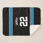 Personalisiert Black Blue Jersey Novelty Sport Sherpadecke (Vorderseite (Horizontal))