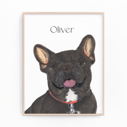 Personalisiert Black Brindle Frenchie French Bulld Fotodruck