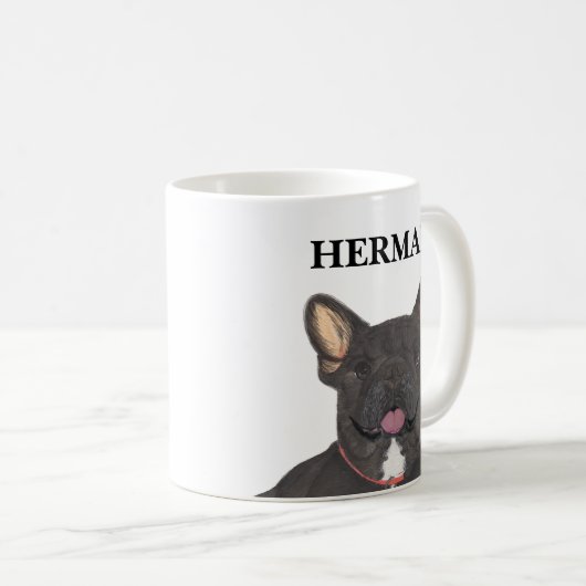 Personalisiert Black Brindle Frenchie French Bulld Kaffeetasse (VorderseiteRechts)