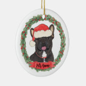 Personalisiert Black Brindle Frenchie French Bulld Keramik Ornament (Rechts)