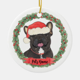 Personalisiert Black Brindle Frenchie French Bulld Keramik Ornament