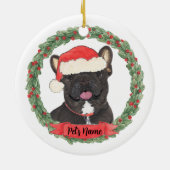 Personalisiert Black Brindle Frenchie French Bulld Keramik Ornament (Hinten)