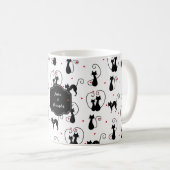 Personalisiert Black Cat Liebe Kaffeetasse (VorderseiteRechts)