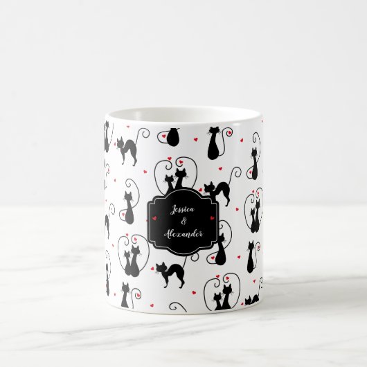 Personalisiert Black Cat Liebe Kaffeetasse (Mittel)