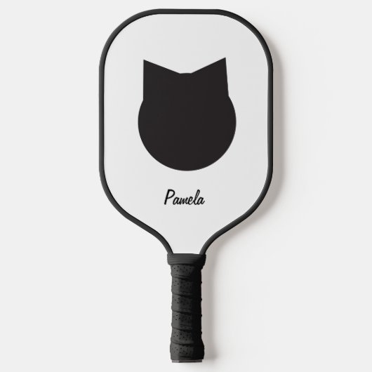 Personalisiert Black Cat Pickleball Pickleball Schläger (Vorderseite)