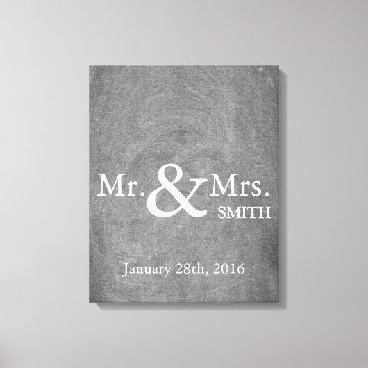 Personalisiert Black Chalkboard Wedbook Leinwanddruck (Vorderseite)