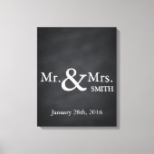 Personalisiert Black Chalkboard Wedbook Leinwanddruck (Vorderseite)